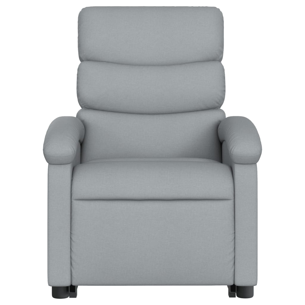 vidaXL Electric Stand up Recliner Chair Light Gray Fabric-6