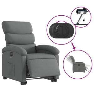 vidaXL Electric Stand up Recliner Chair Dark Gray Fabric-3