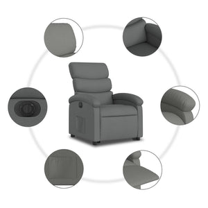 vidaXL Electric Stand up Recliner Chair Dark Gray Fabric-5