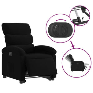 vidaXL Electric Stand up Recliner Chair Black Fabric-3