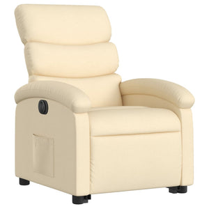 vidaXL Electric Stand up Recliner Chair Cream Fabric-1