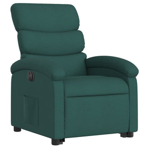 vidaXL Electric Stand up Massage Recliner Chair Dark Green Fabric-1