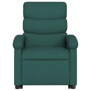 vidaXL Electric Stand up Massage Recliner Chair Dark Green Fabric-6