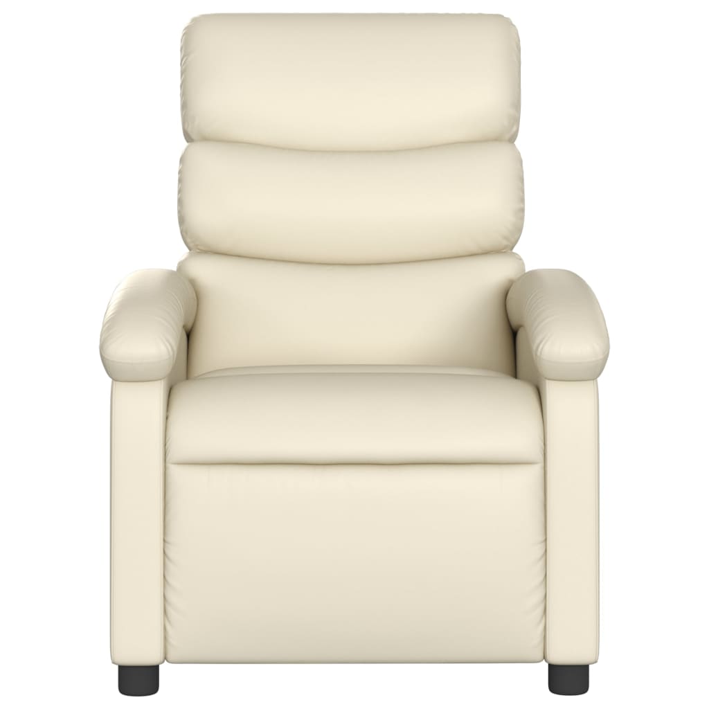 vidaXL Recliner Chair Cream Faux Leather-1