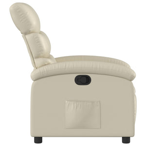 vidaXL Recliner Chair Cream Faux Leather-2