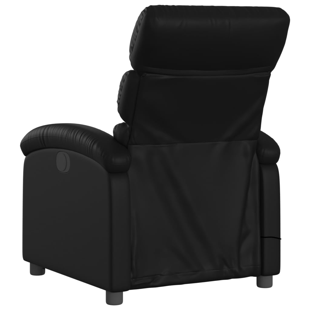 vidaXL Massage Recliner Chair Black Faux Leather-3