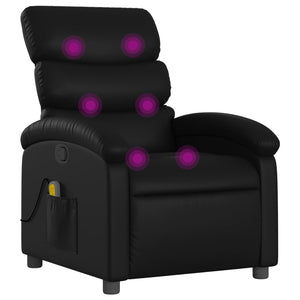 vidaXL Massage Recliner Chair Black Faux Leather-5