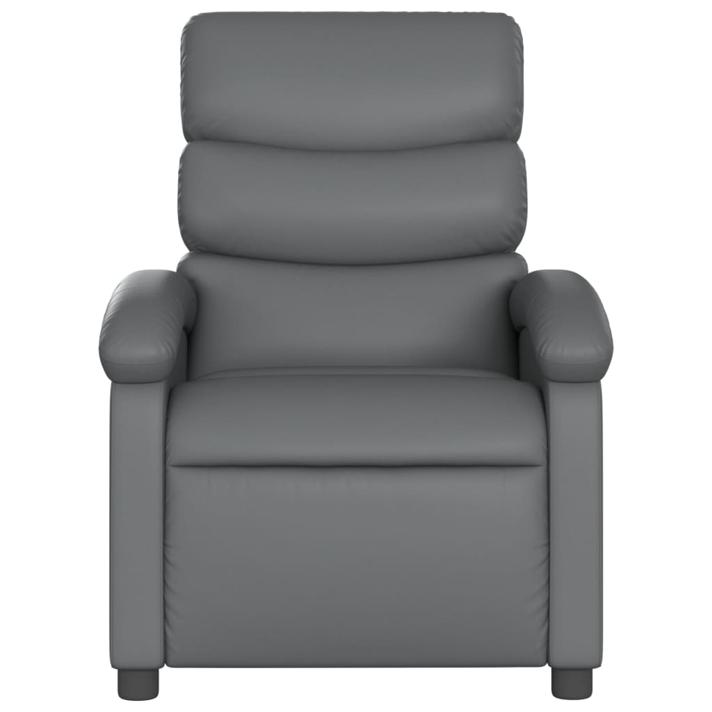 vidaXL Massage Recliner Chair Gray Faux Leather-1