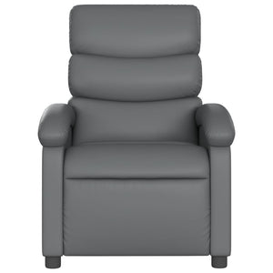 vidaXL Massage Recliner Chair Gray Faux Leather-1