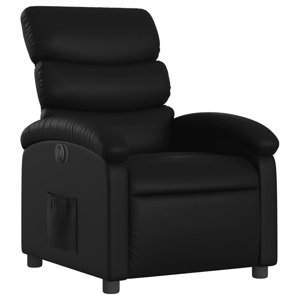 vidaXL Electric Recliner Chair Black Faux Leather-1