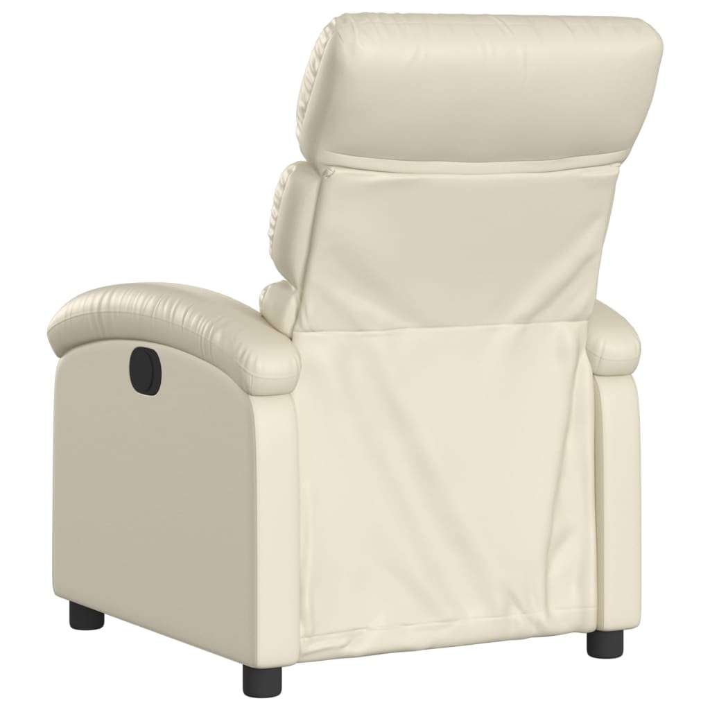 vidaXL Electric Recliner Chair Cream Faux Leather-2