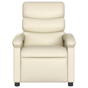 vidaXL Electric Recliner Chair Cream Faux Leather-6