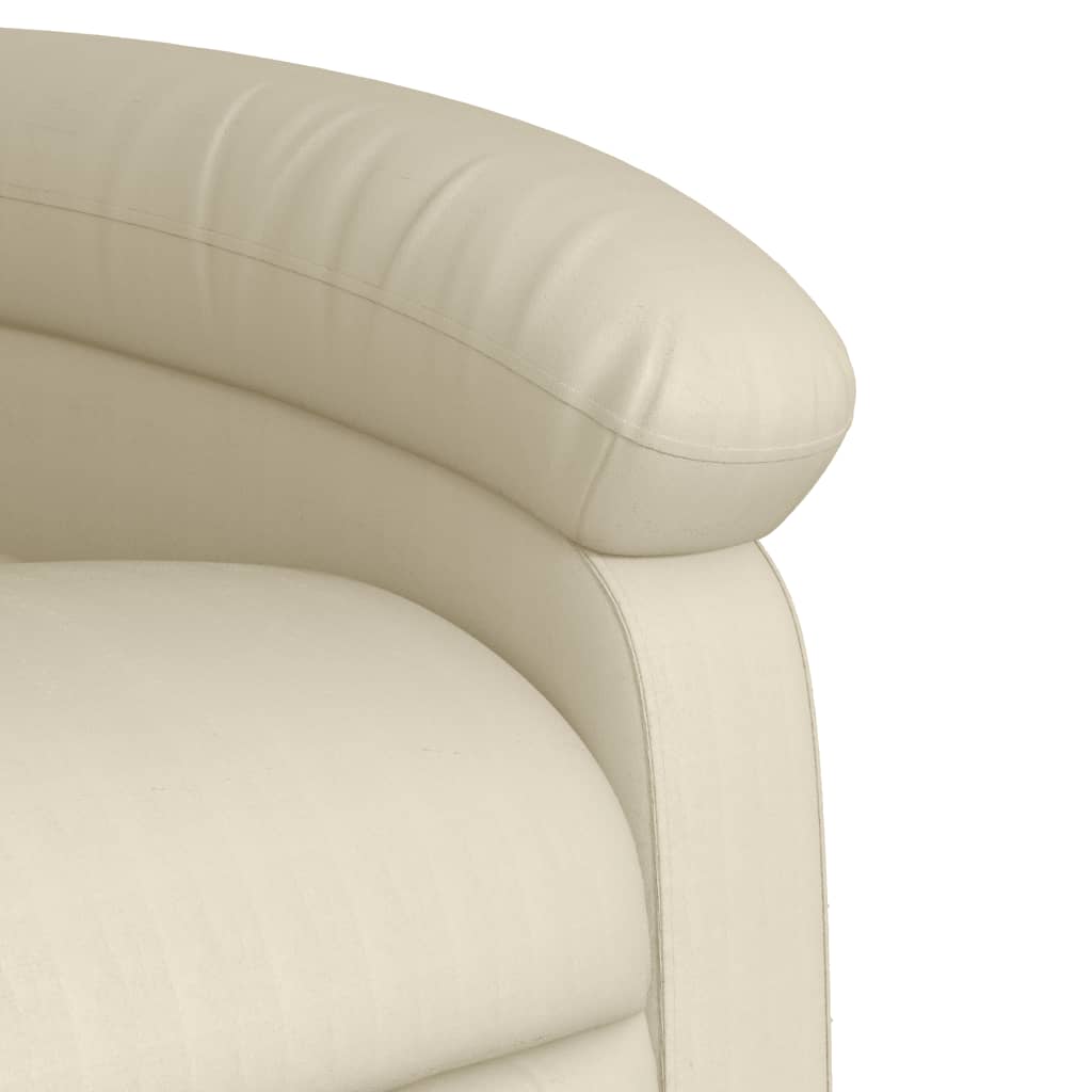 vidaXL Electric Massage Recliner Chair Cream Faux Leather-7