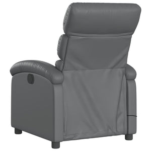 vidaXL Electric Massage Recliner Chair Gray Faux Leather-2