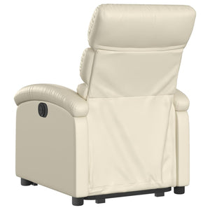 vidaXL Stand up Recliner Chair Cream Faux Leather-2