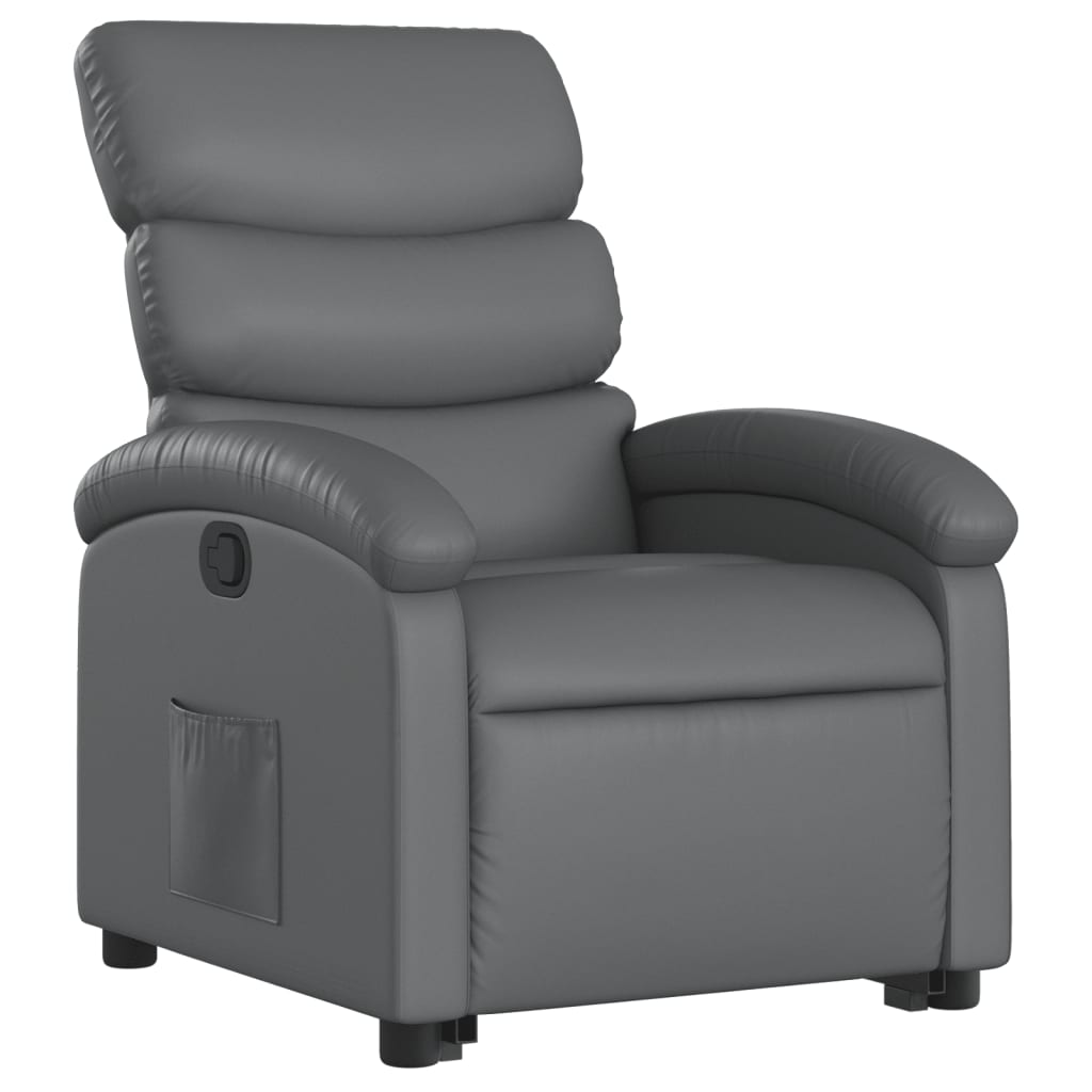 vidaXL Stand up Recliner Chair Gray Faux Leather-1