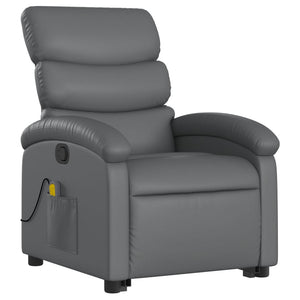 vidaXL Stand up Massage Recliner Chair Gray Faux Leather-1