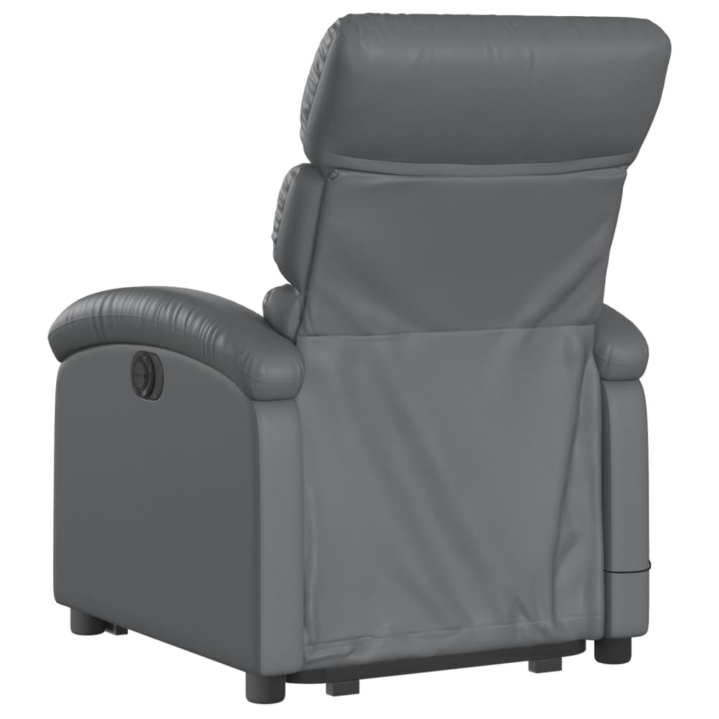 vidaXL Stand up Massage Recliner Chair Gray Faux Leather-2