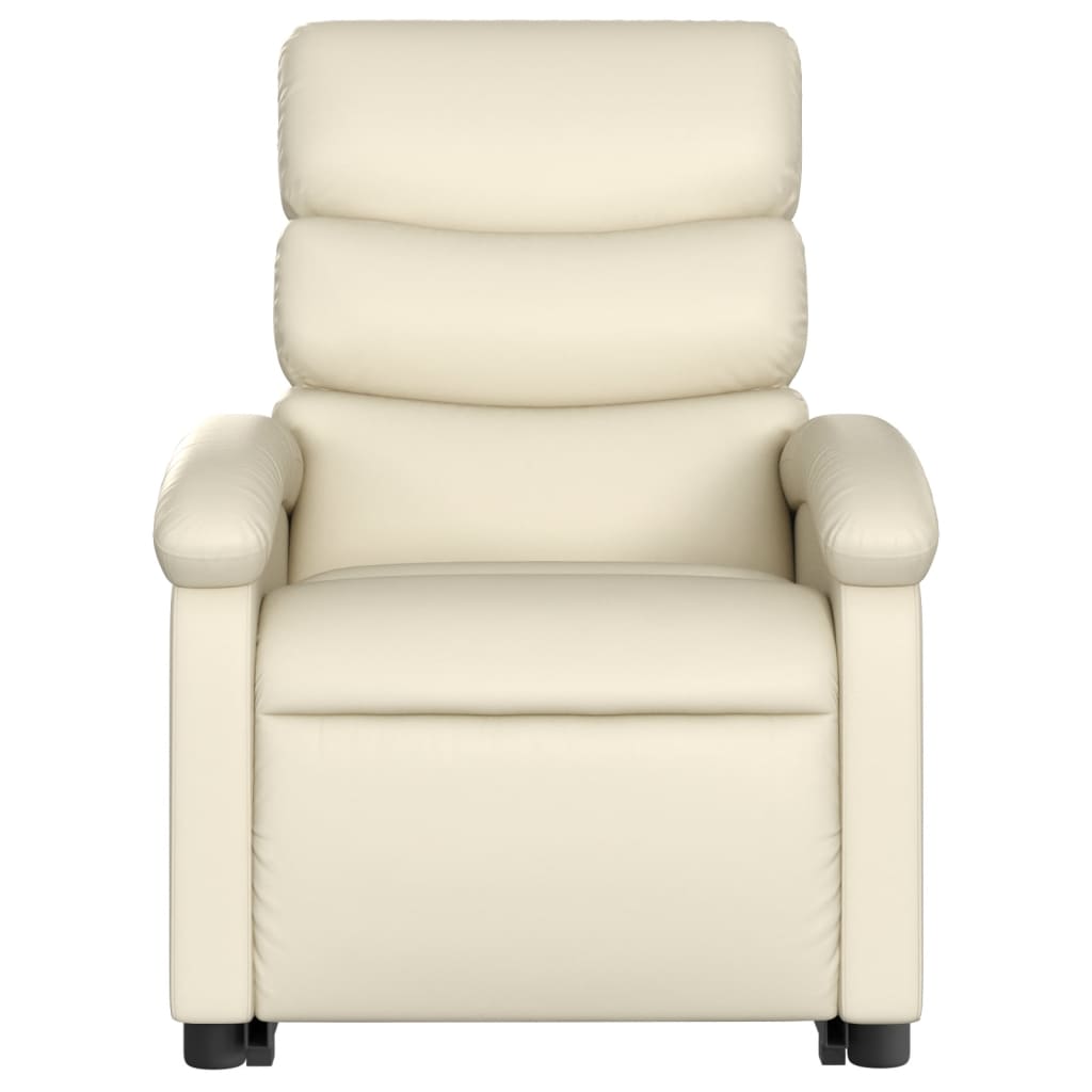 vidaXL Electric Stand up Recliner Chair Cream Faux Leather-6