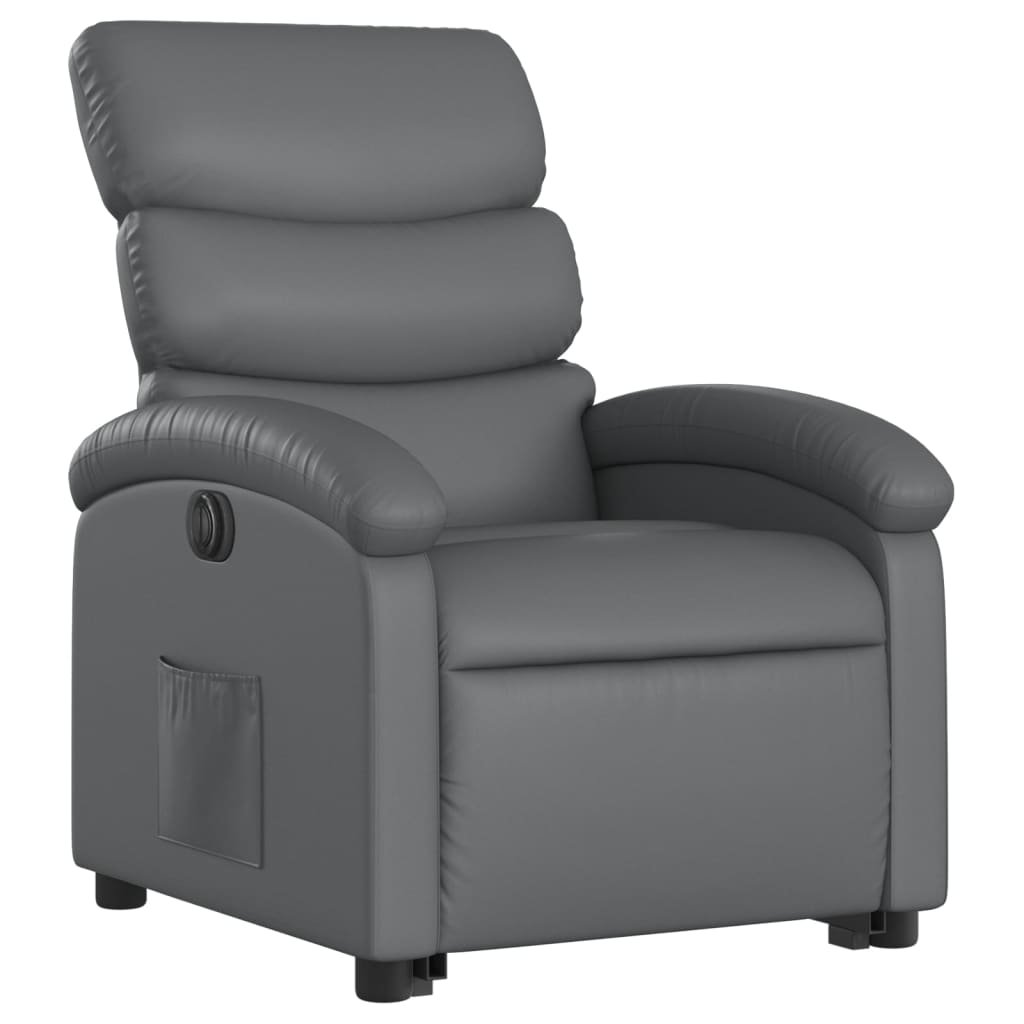 vidaXL Electric Stand up Recliner Chair Gray Faux Leather-1