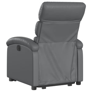 vidaXL Electric Stand up Recliner Chair Gray Faux Leather-2