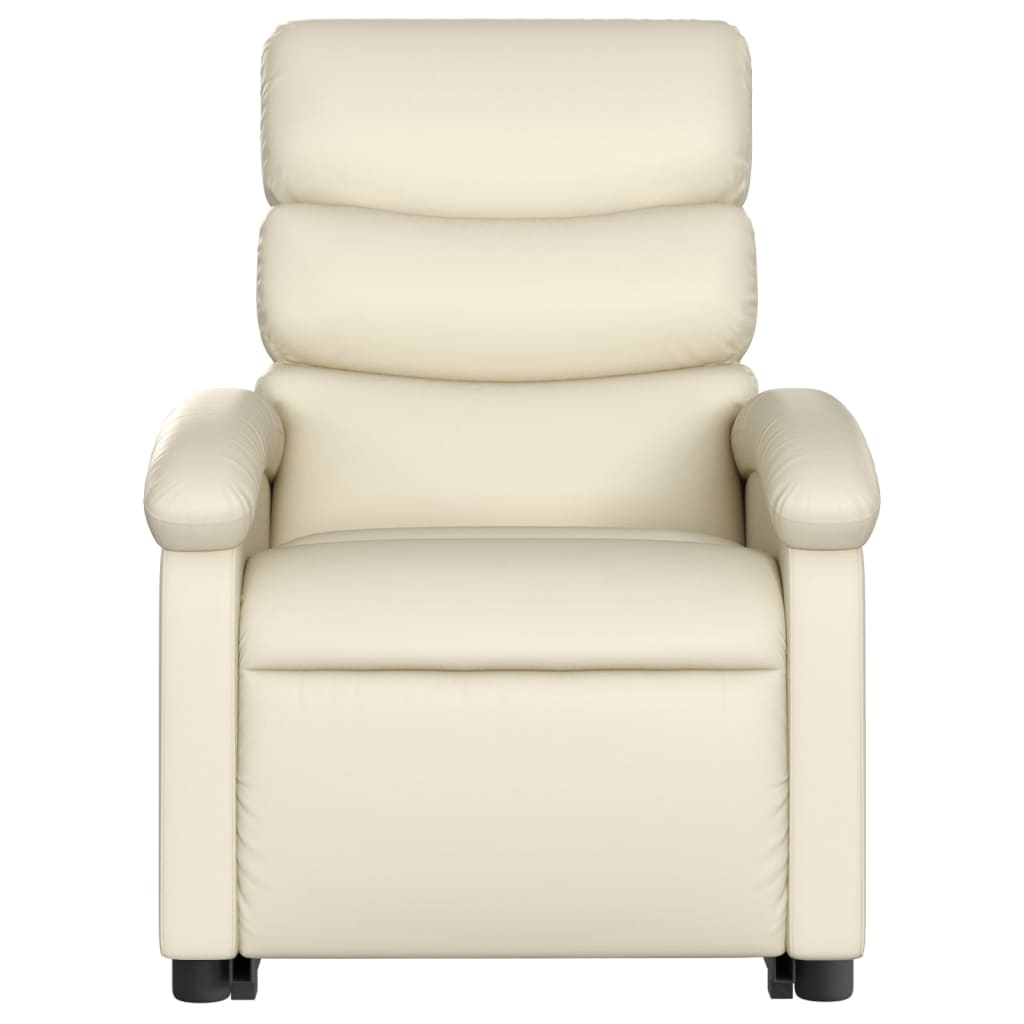 vidaXL Electric Stand up Massage Recliner Chair Cream Faux Leather-5