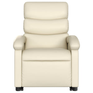 vidaXL Electric Stand up Massage Recliner Chair Cream Faux Leather-5