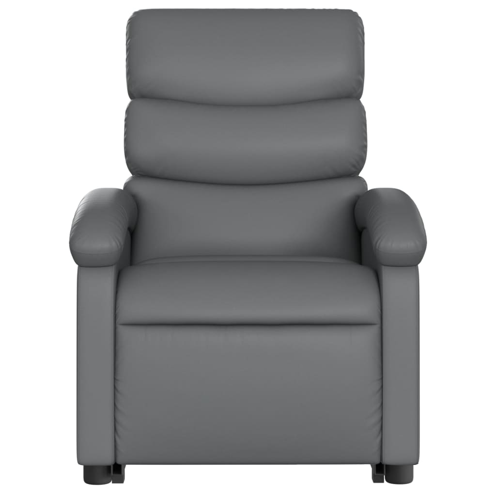 vidaXL Electric Stand up Massage Recliner Chair Gray Faux Leather-6