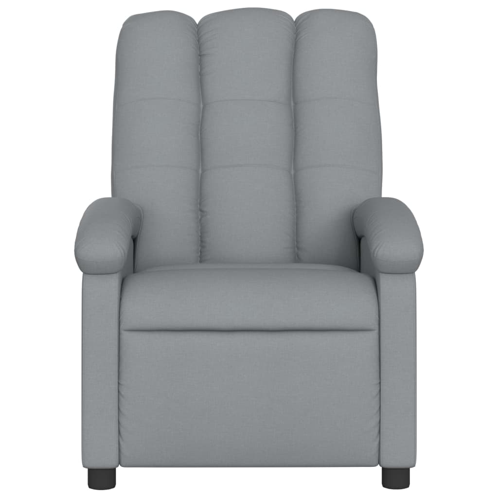 vidaXL Massage Recliner Chair Light Gray Fabric-1