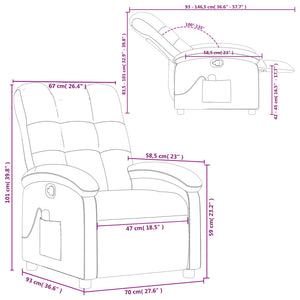 vidaXL Massage Recliner Chair Light Gray Fabric-8