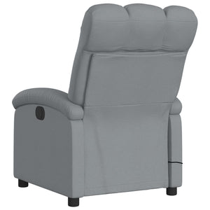 vidaXL Massage Recliner Chair Light Gray Fabric-3