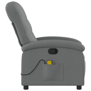 vidaXL Massage Recliner Chair Dark Gray Fabric-2