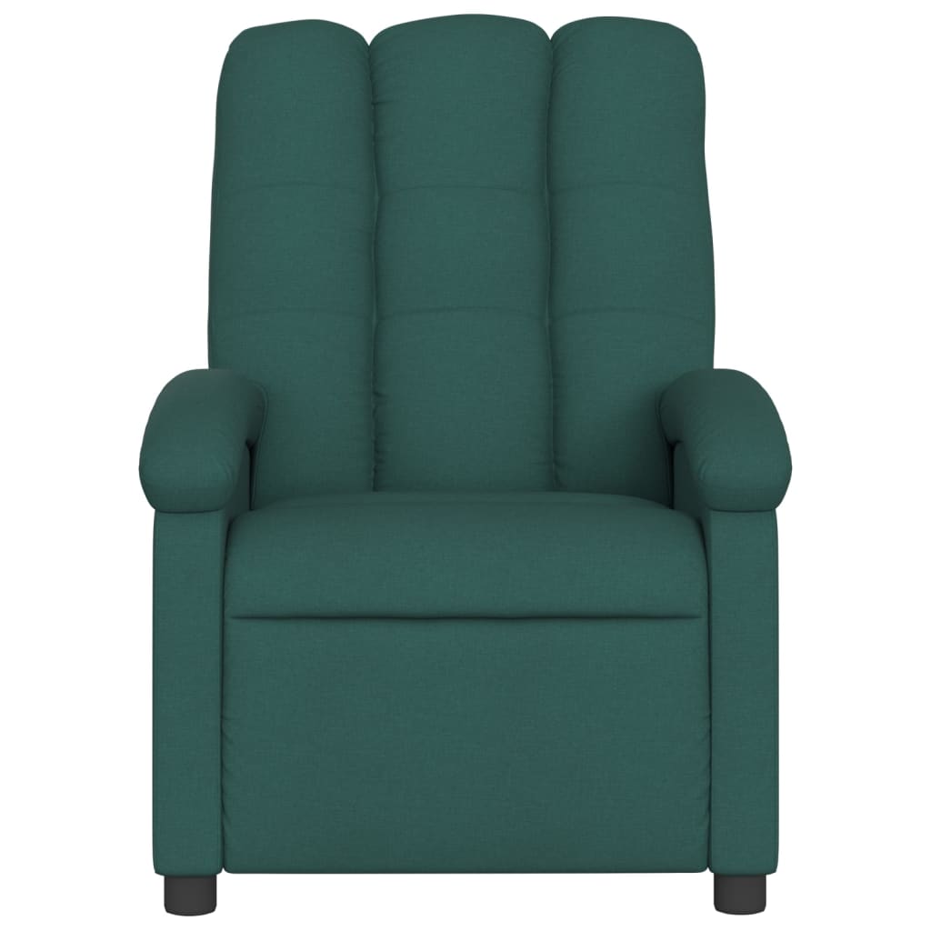 vidaXL Massage Recliner Chair Dark Green Fabric-1