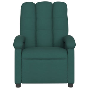 vidaXL Massage Recliner Chair Dark Green Fabric-1