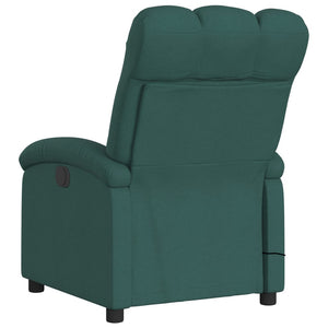 vidaXL Massage Recliner Chair Dark Green Fabric-3