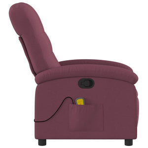 vidaXL Massage Recliner Chair Purple Fabric-2