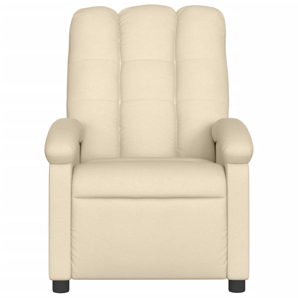 vidaXL Massage Recliner Chair Cream Fabric-1