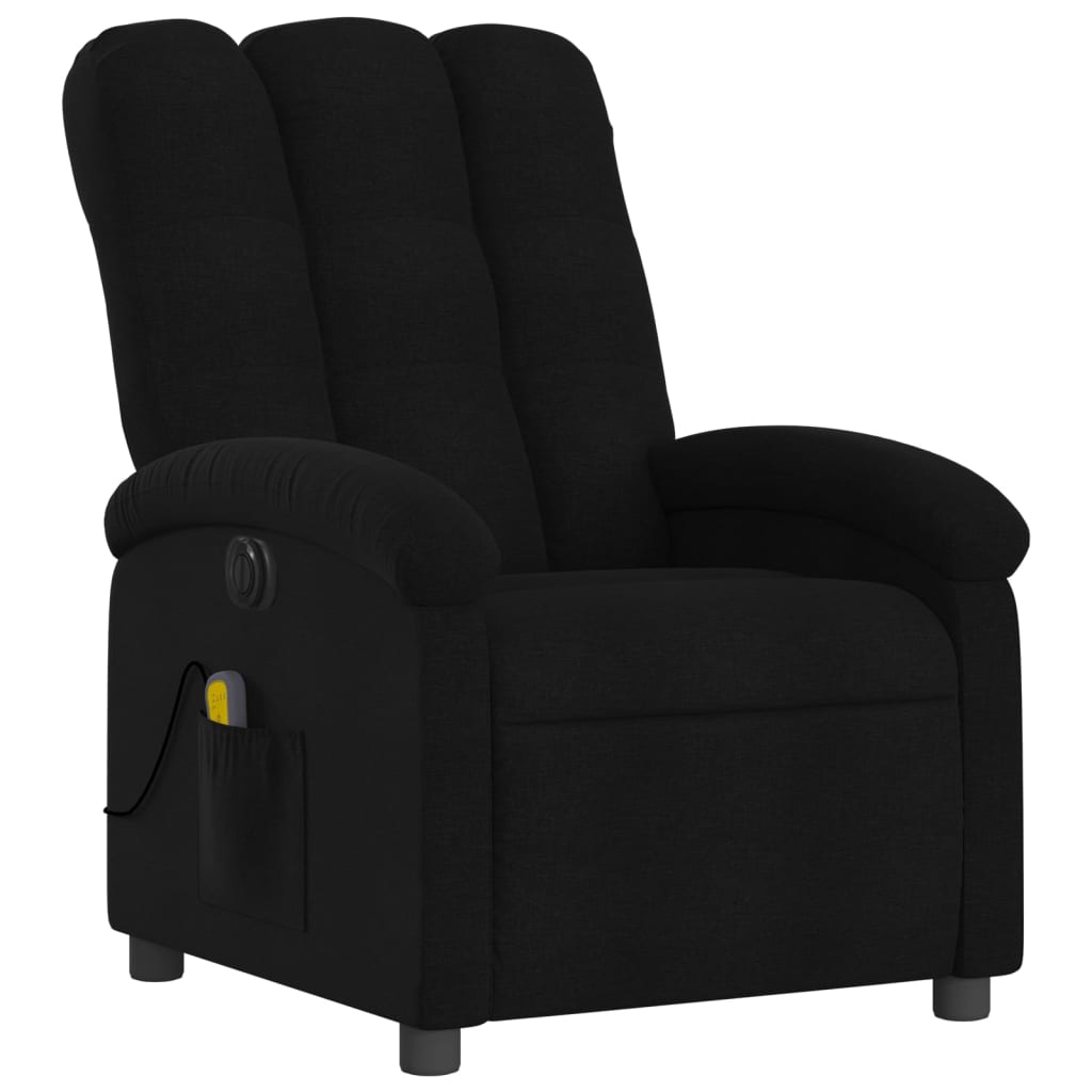 vidaXL Electric Massage Recliner Chair Black Fabric-1