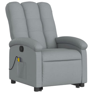 vidaXL Stand up Massage Recliner Chair Light Gray Fabric-1