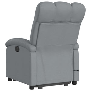 vidaXL Stand up Massage Recliner Chair Light Gray Fabric-7