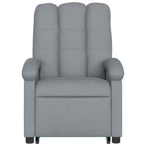 vidaXL Stand up Massage Recliner Chair Light Gray Fabric-5