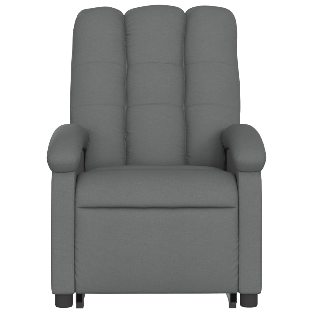 vidaXL Stand up Massage Recliner Chair Dark Gray Fabric-6