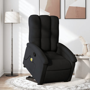 vidaXL Stand up Massage Recliner Chair Black Fabric-0