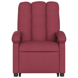 vidaXL Stand up Massage Recliner Chair Wine Red Fabric-4