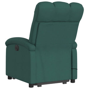 vidaXL Stand up Massage Recliner Chair Dark Green Fabric-2