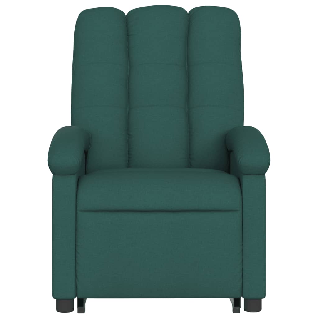 vidaXL Stand up Massage Recliner Chair Dark Green Fabric-6