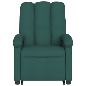 vidaXL Stand up Massage Recliner Chair Dark Green Fabric-6