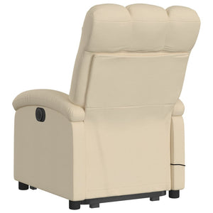 vidaXL Stand up Massage Recliner Chair Cream Fabric-2