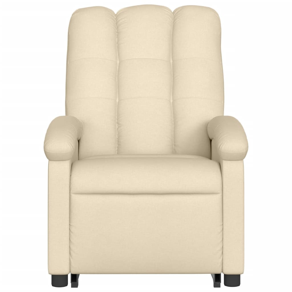 vidaXL Stand up Massage Recliner Chair Cream Fabric-6