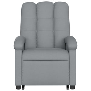 vidaXL Electric Stand up Massage Recliner Chair Light Gray Fabric-6